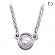 14K White Gold Diamond Solitaire Necklace