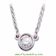 14K White Gold Diamond Solitaire Necklace