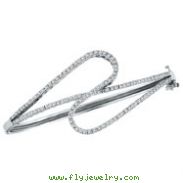 14K White Gold Diamond Swirl Bangle