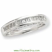 14K White Gold Diamond Wedding Band ring