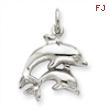 14k White Gold Dolphin Charm