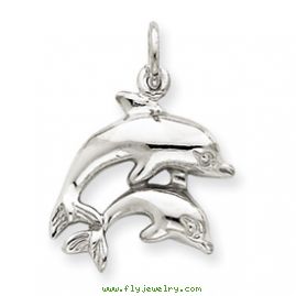 14k White Gold Dolphin Charm