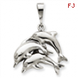 14k White Gold Dolphin Charm