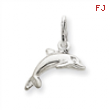 14k White Gold Dolphin Charm