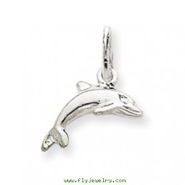 14k White Gold Dolphin Charm