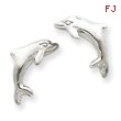 14K White Gold Dolphin Earrings