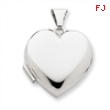 14k White Gold Domed Heart Locket