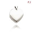 14K White Gold Domed Polished Heart-Shaped Locket