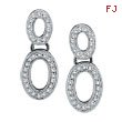 14K White Gold Double Oval .61ct Diamond Earrings