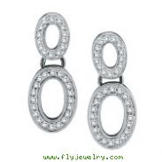 14K White Gold Double Oval .61ct Diamond Earrings