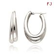 14K White Gold Double Oval Hoop Earrings