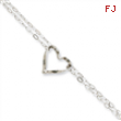 14k White Gold Double Strand Heart Anklet