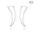 14K White Gold Double Tube Fancy V-Style Earrings