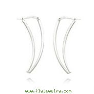14K White Gold Double Tube Fancy V-Style Earrings