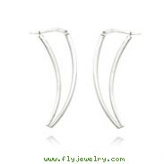 14K White Gold Double Tube Fancy V-Style Earrings