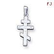 14K White Gold Eastern Orthodox Cross Charm