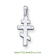 14K White Gold Eastern Orthodox Cross Charm