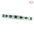 14K White Gold Emerald & .50ct Diamond Channel Set Eternity Band