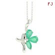 14K White Gold Emerald & Diamond Necklace