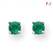 14k White Gold Emerald Earrings