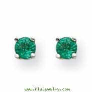 14k White Gold Emerald Earrings