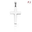 14K White Gold Engraveable Polished Cross Pendant