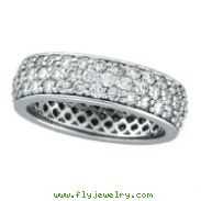 14K White Gold Eternity 2.23ct Pave Diamond Band Ring