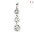 14K White Gold Fancy 3-Stone Diamond Pendant