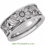14K White Gold Fancy Band
