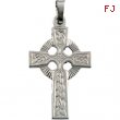 14K White Gold Fancy Celtic Cross Pendant