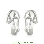 14K White Gold Fancy Diamond Swirl Earrings