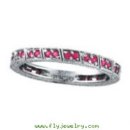 14K White Gold Fancy Pink Sapphie Stackable Eternity Ring