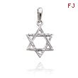 14K White Gold Fancy Star of David Pendant