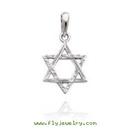 14K White Gold Fancy Star of David Pendant