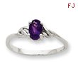 14K White Gold February Amethyst Birthstone Ring