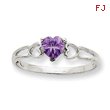 14K White Gold February Amethyst Birthstone Ring