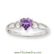 14K White Gold February Amethyst Birthstone Ring