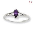 14K White Gold February Amethyst Birthstone Ring