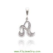 14K White Gold Filigree Initial "A" Pendant