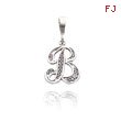 14K White Gold Filigree Initial 