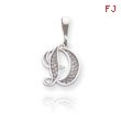 14K White Gold Filigree Initial 