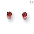 14K White Gold Garnet Stud Earrings