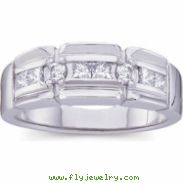 14K White Gold Gents Diamond Ring