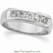 14K White Gold Gents Diamond Ring