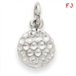 14k White Gold Golf Ball Charm