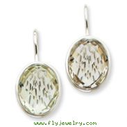 14K White Gold Green Amethyst Earrings