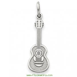 14k White Gold Guitar Charm