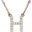 14K White Gold H Diamond Necklace