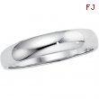 14K White Gold Half Round Tapered Band