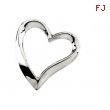 14K White Gold Heart Chain Slide